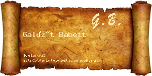 Galát Babett névjegykártya